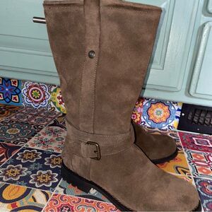 Nwot COACH  Women's Fatigue Nubuck Suede VALLIE Zip Mid-Calf Boot sz EU 35-5
